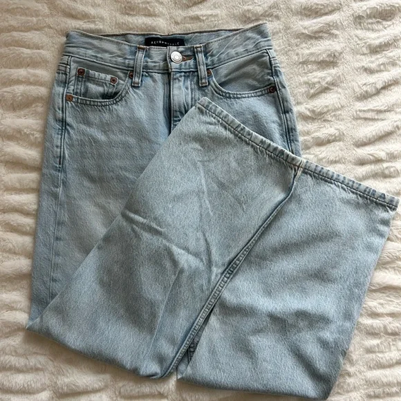 Aeropostale Light Blue High Rise Baggy Jeans - Picture 1 of 5